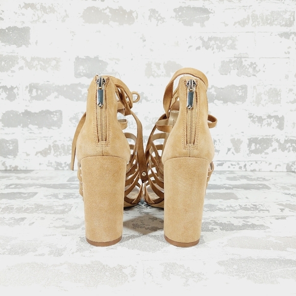 Sam Edelman Yarina Tan Suede Lace Up Heeled Sandals i457 - Picture 5 of 13